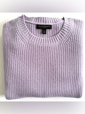 Banana Republic Lucia Cashmere Ribbed Sweater in Purple Rose | XL | EUC